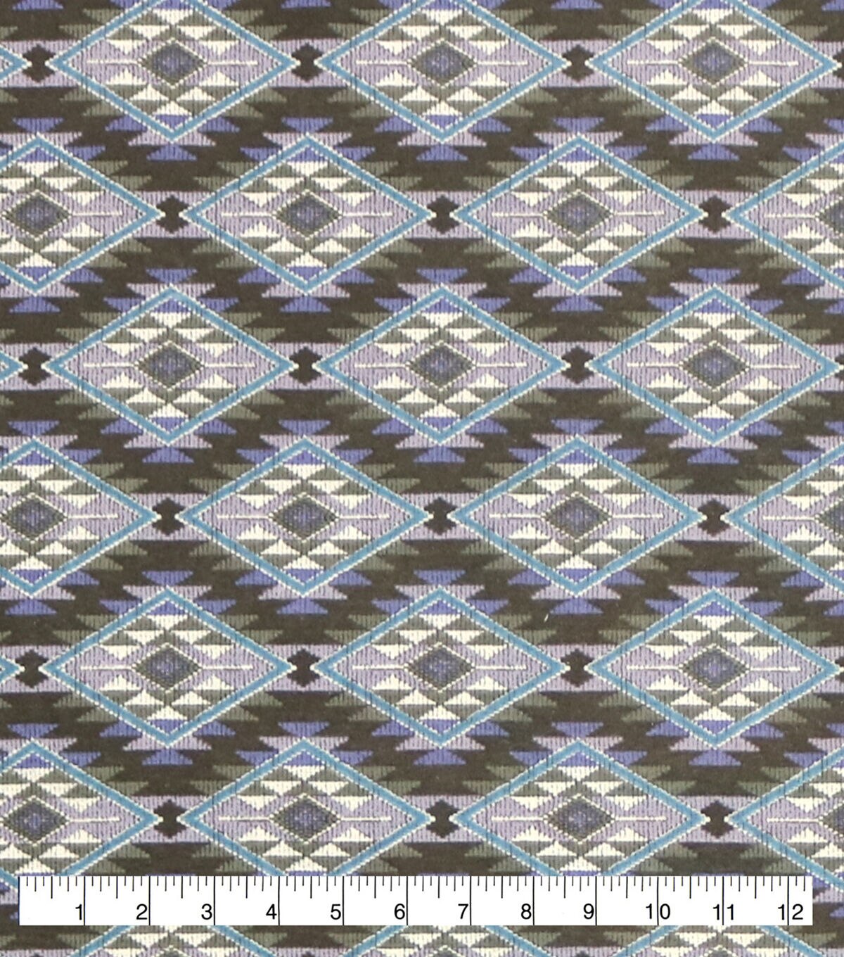 Blue Aztec Diamonds In Line Super Snuggle Flannel Fabric