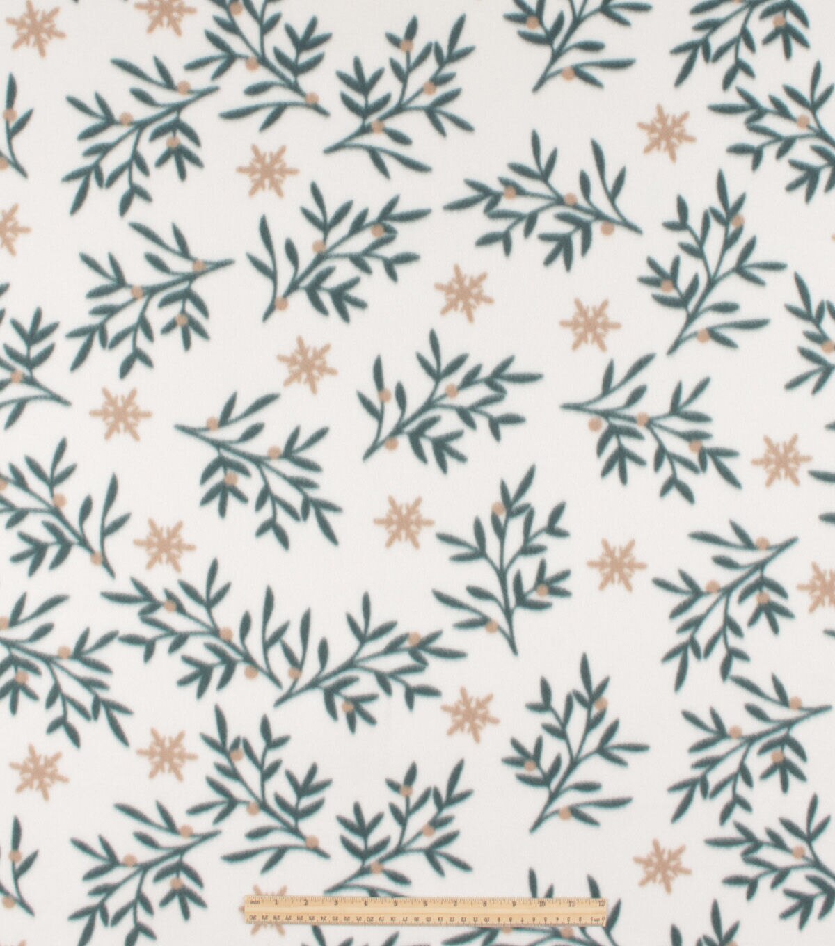 Green Mistletoe Blizzard Fleece Fabric