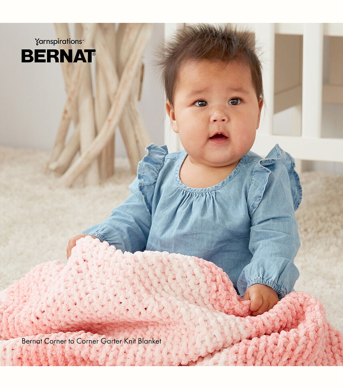 Bernat Baby Blanket Stripes 220yds Super Bulky Polyester Yarn