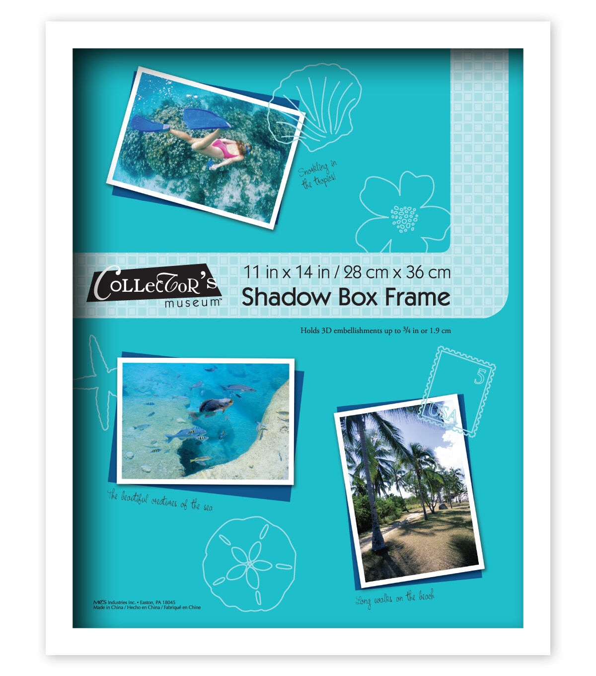 Collector's Museum 11x14 Omega White Shadow Box Frame