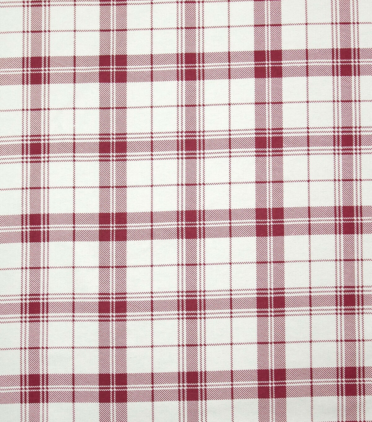 White & Red Plaid Super Snuggle Flannel Fabric