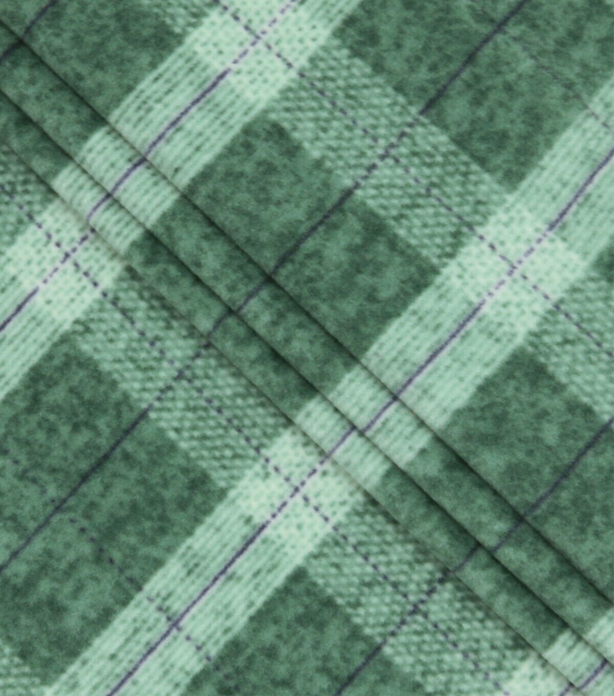 Green Plaid Luxe Fleece Fabric