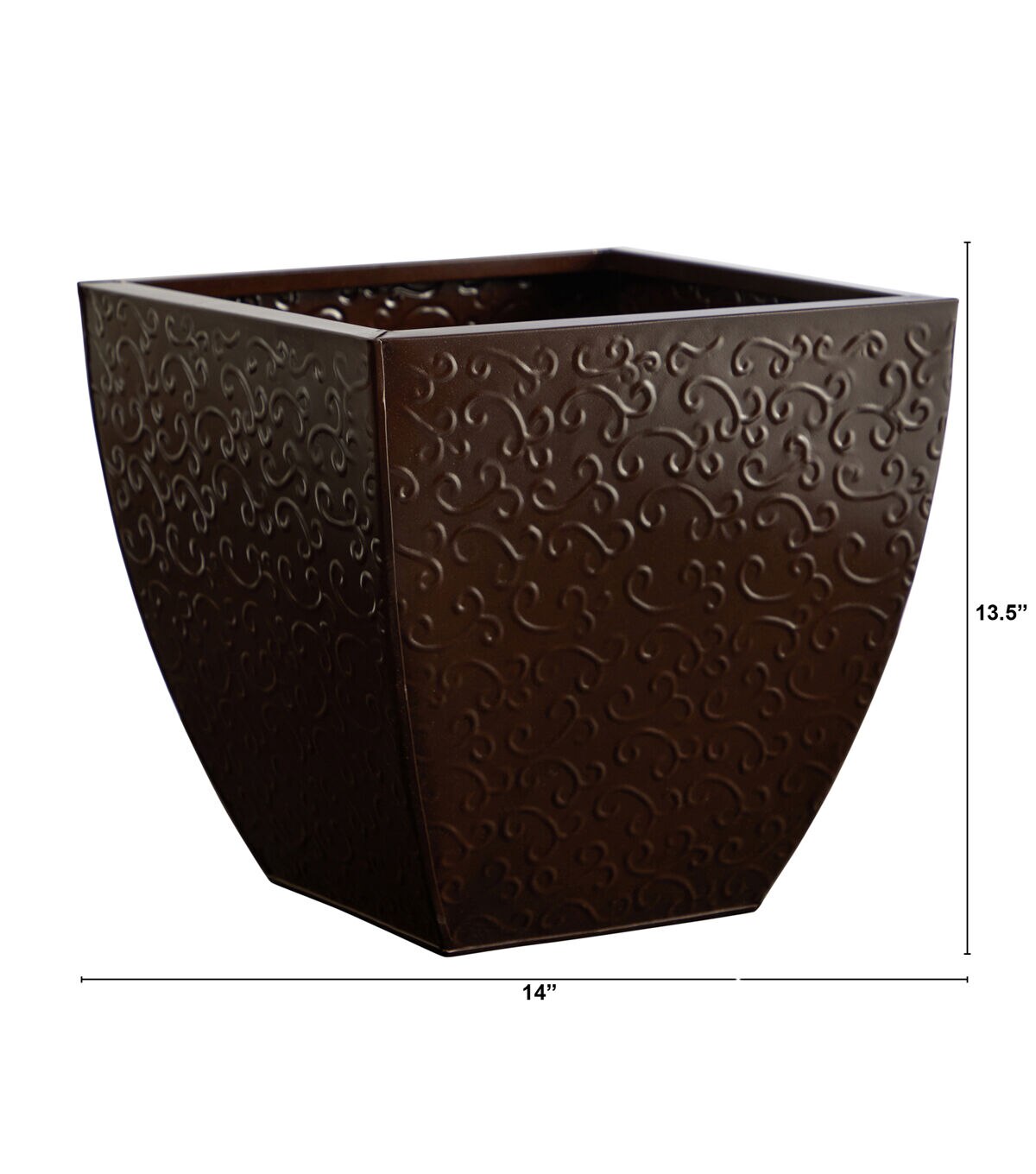 Nearly Natural 14 Embossed Metal Scroll Planter