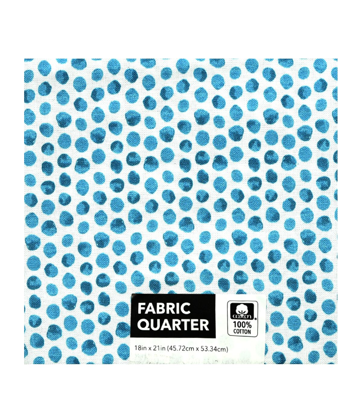 18 x 21 Teal Dots Cotton Fabric Quarter 1pc by Keepsake Calico