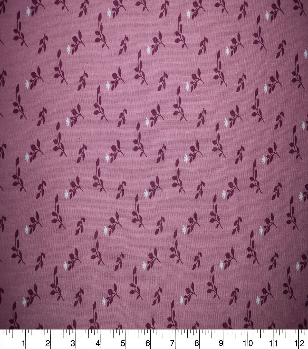 Mini Floral & Leaves on Pink Quilt Cotton Fabric by Quilter's Showcase