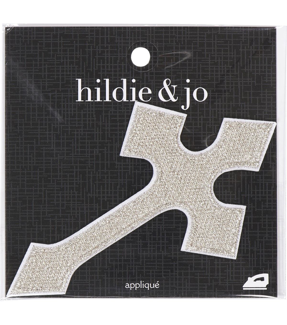 2 x 3 Silver Cross Iron On Patch by hildie & jo