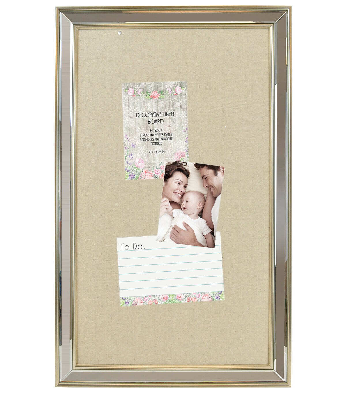 Mirror Border Decorative Linen Memo Board 18''x29''
