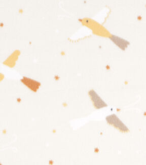 Muted Tossed Birds Blizzard Fleece Fabric