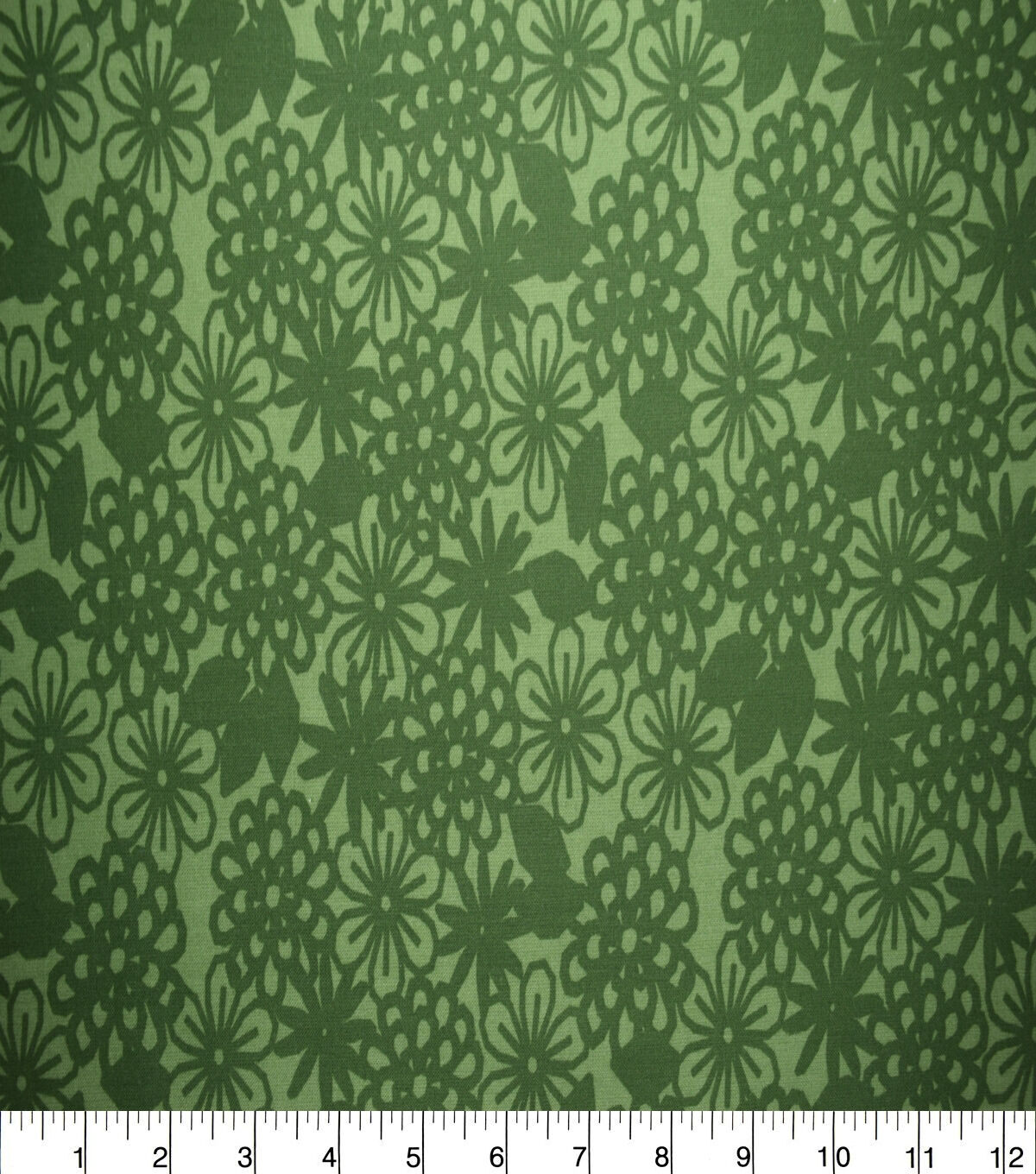 Green Floral Print Quilt Cotton Fabric by Quilter's Showcase