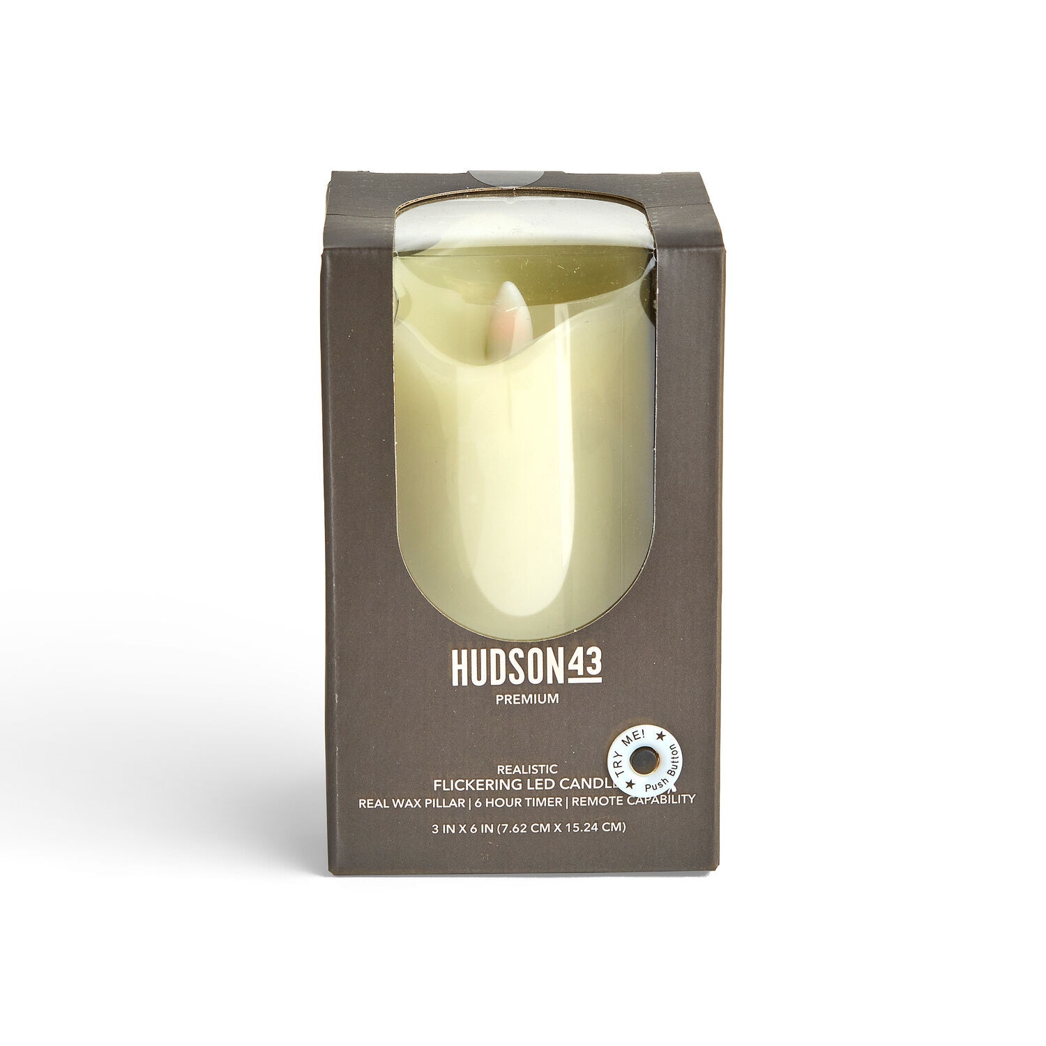 3 x 6 LED Ivory Wave Edge Pillar Candle by Hudson 43