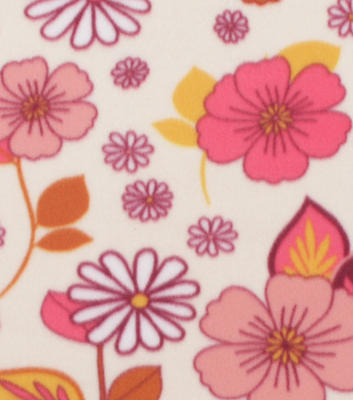 Pink Groovy Floral Blizzard Fleece Fabric