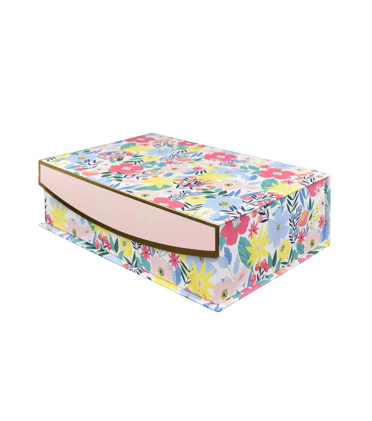 10 x 7 Multicolor Flower Garden Blush Flip Top Box by Place & Time