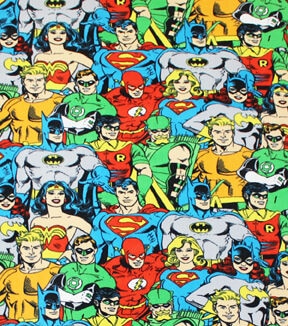 DC Comics Fleece Fabric 58 Packed Heroes