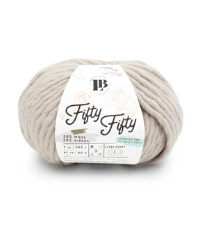 Lion Brand Super Bulky Alpaca Fifty Fifty Natural Yarn