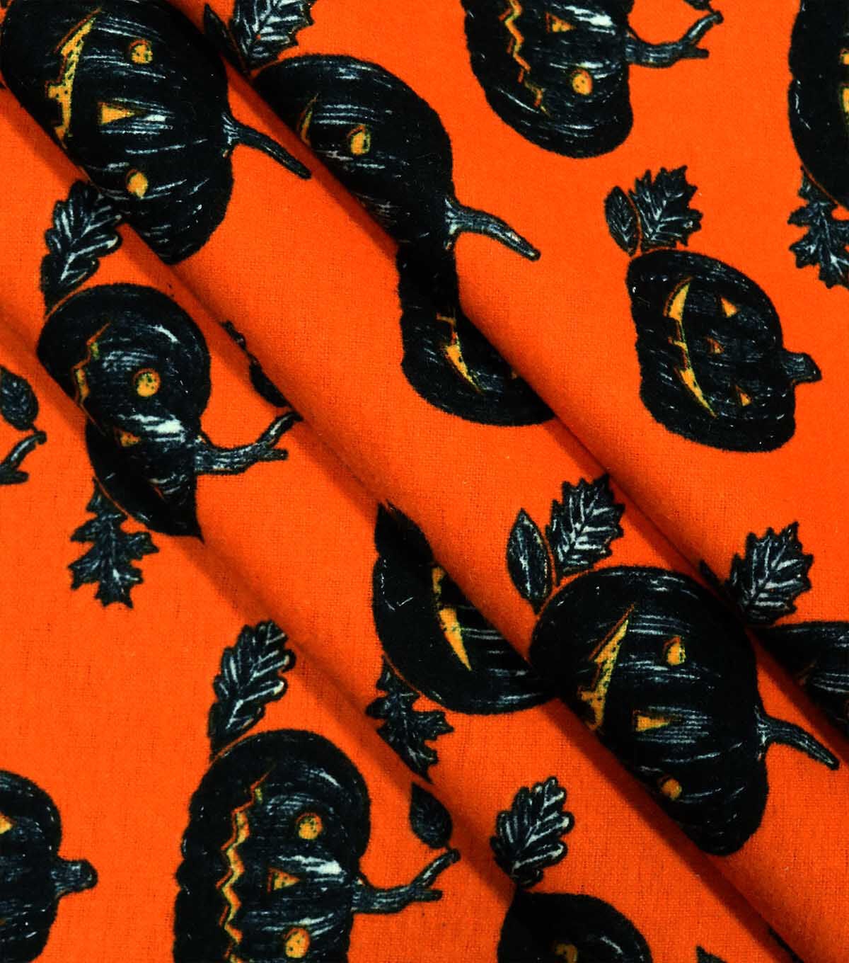 Jack O Lanterns On Orange Super Snuggle Flannel Fabric