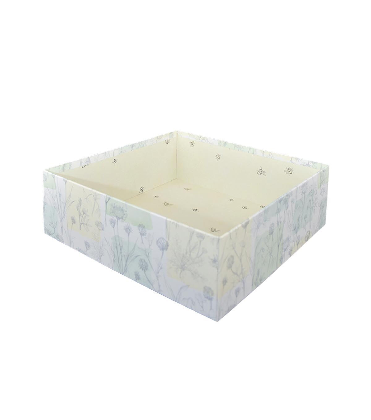 11 Bees & Green Floral Square Box by Place & Time
