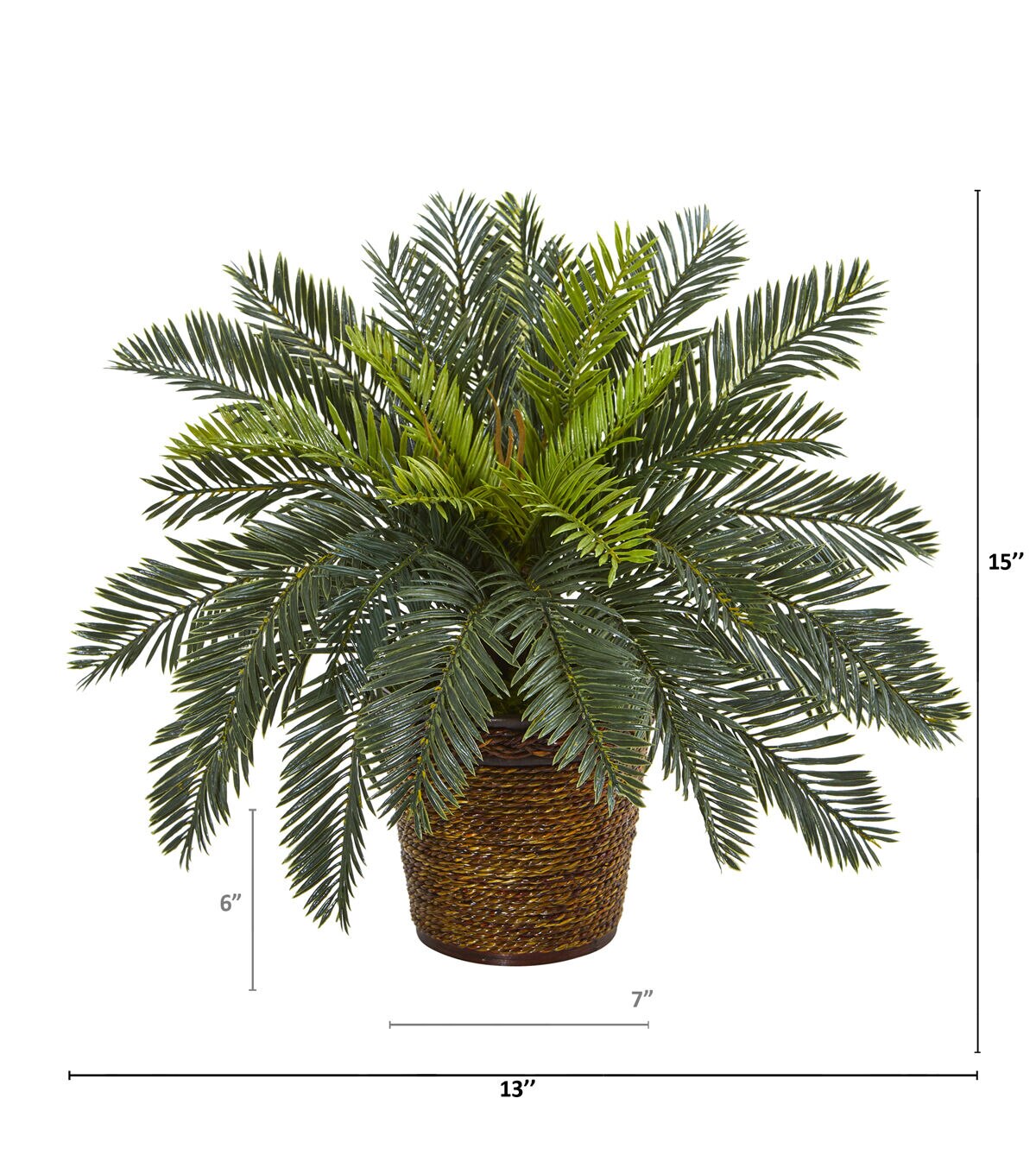 Nearly Natural 15in. Cycas Artificial Plant in Basket