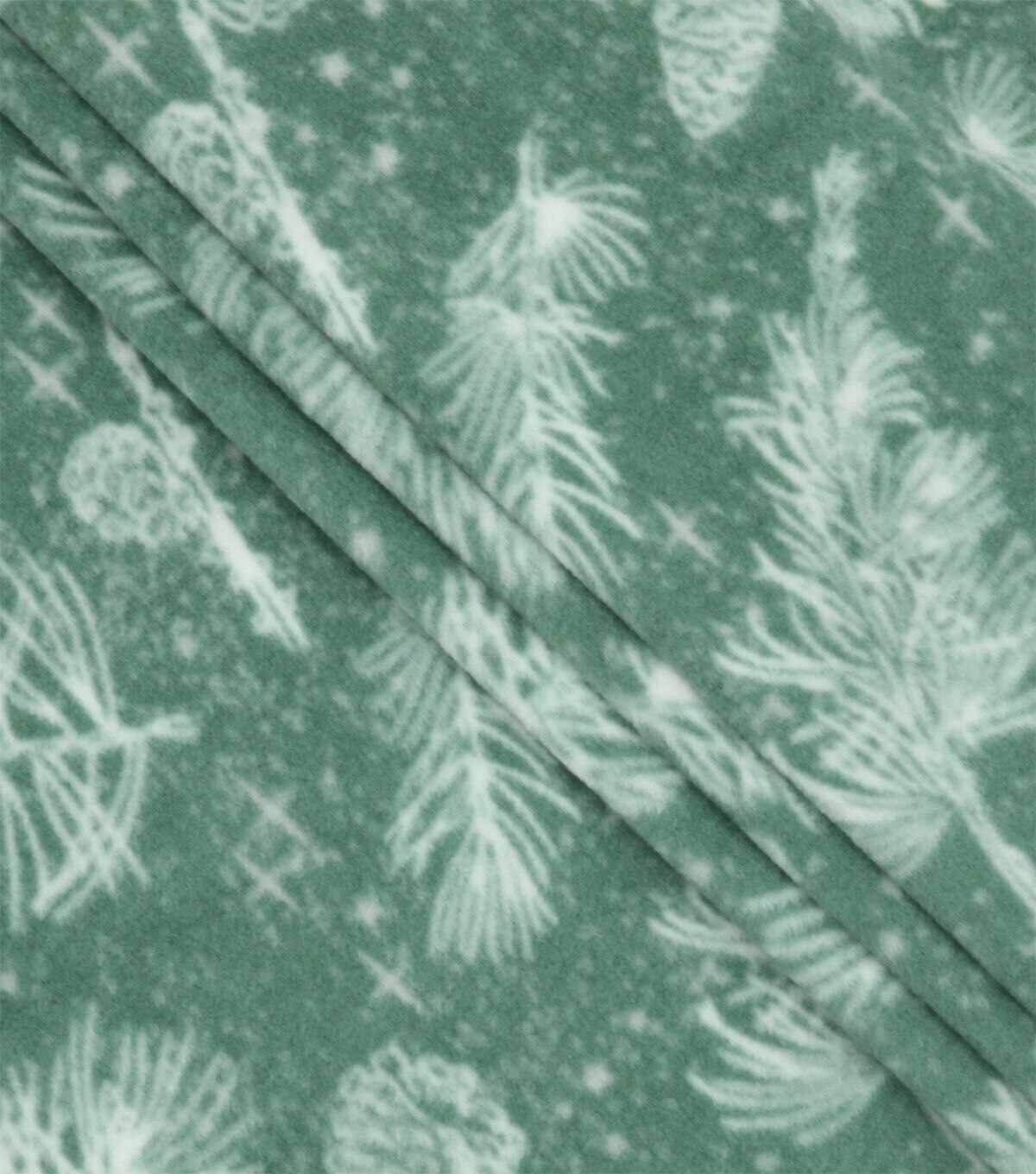 Pine & Pinecones on Green Anti Pill Fleece Fabric