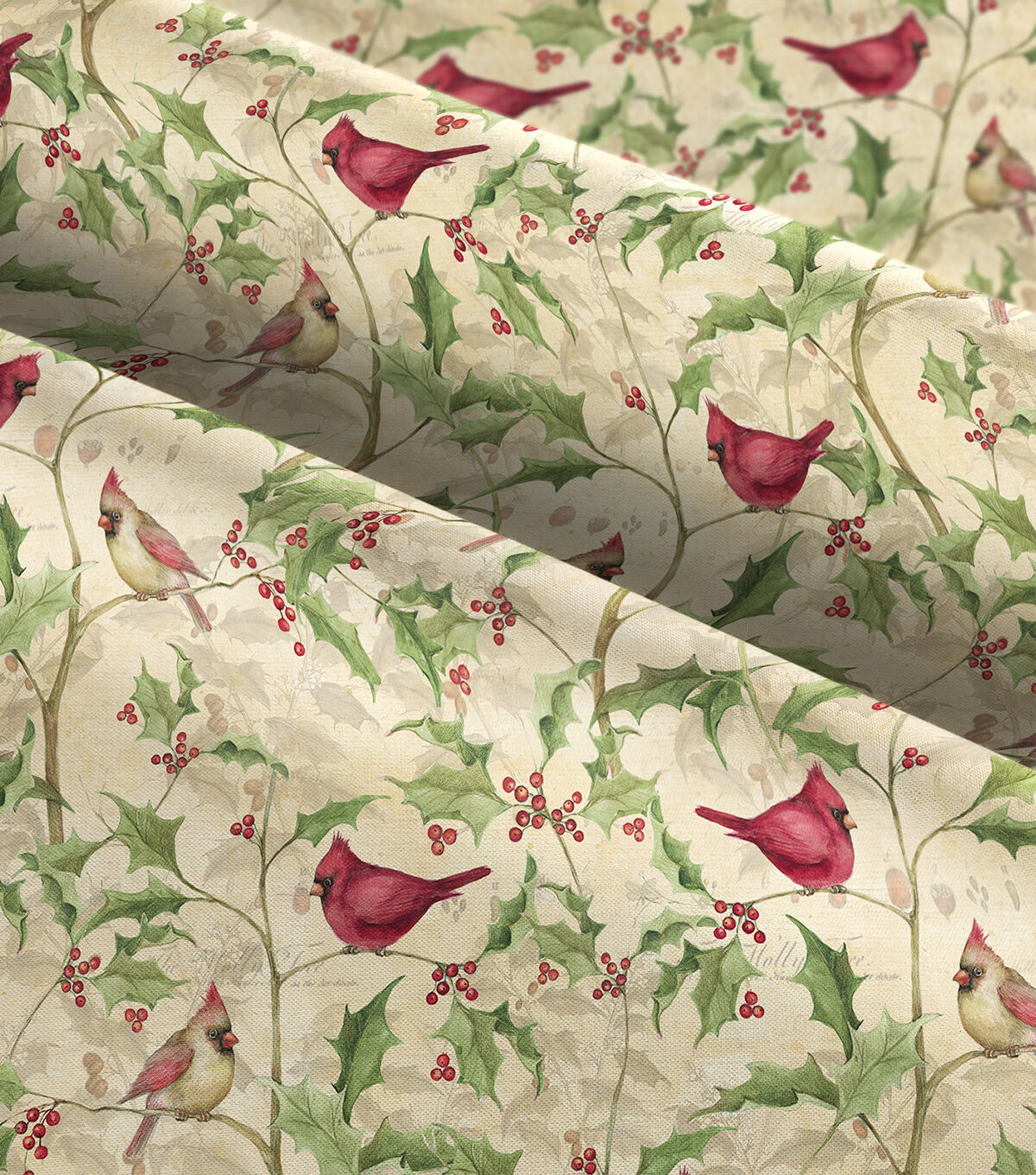 Susan Winget Cardinal on Vines Christmas Cotton Fabric