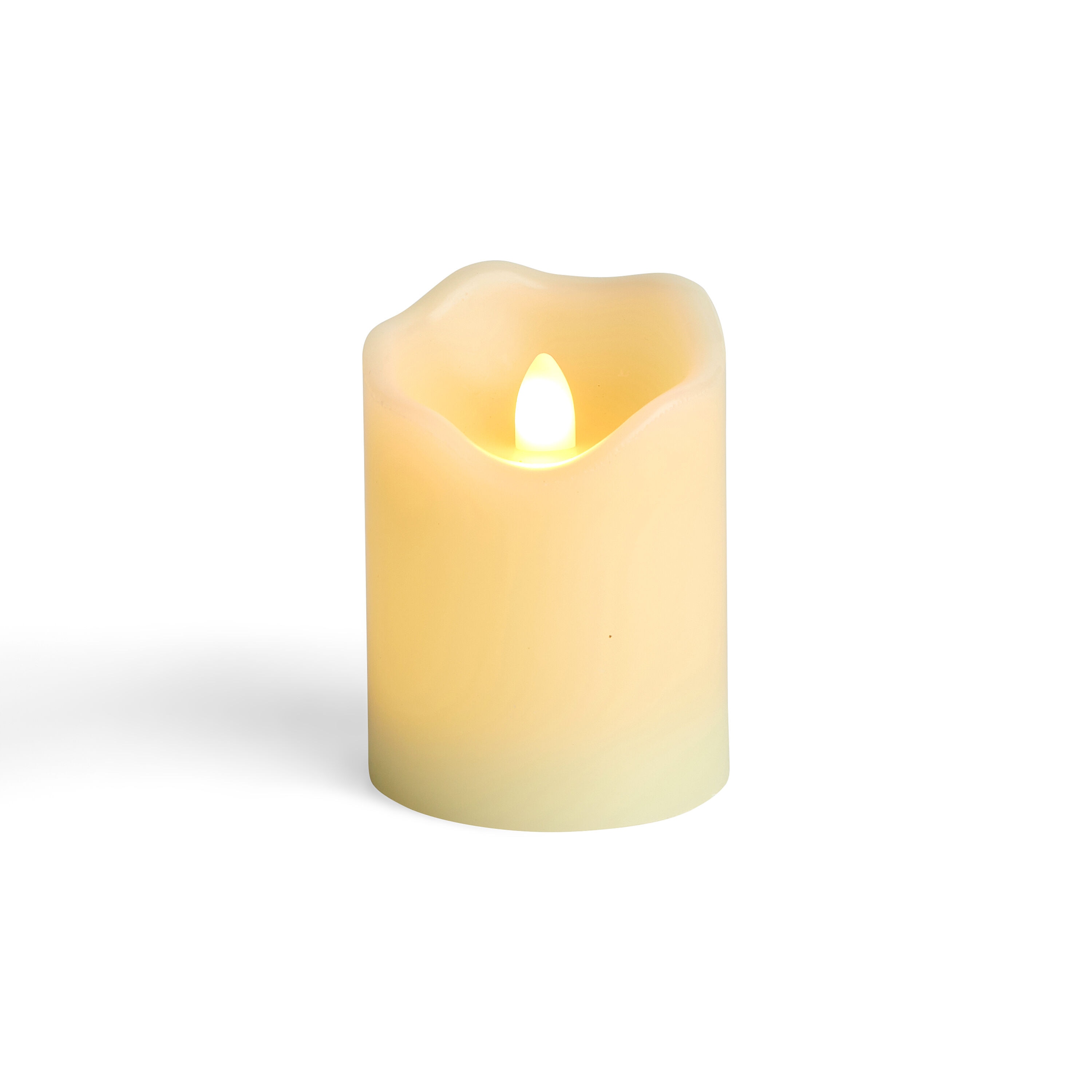 3 x 4 LED Ivory Wave Edge Pillar Candle by Hudson 43
