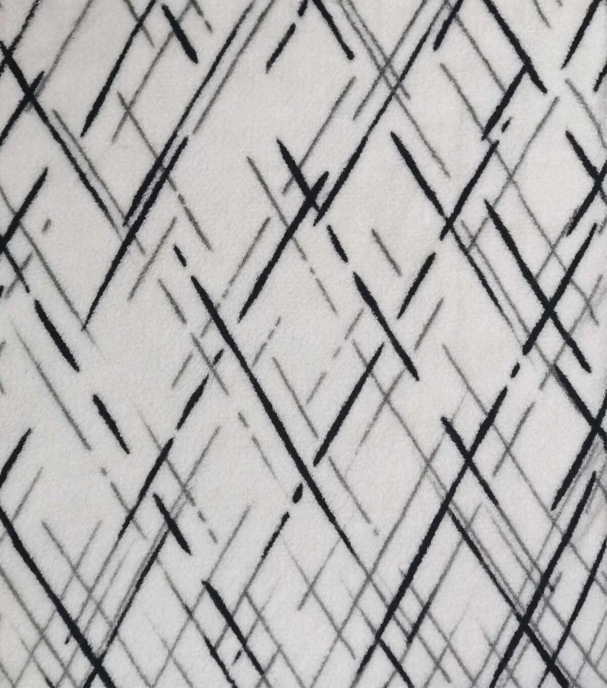 Sew Lush Black White Bias Plaid Fleece Fabric