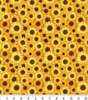 Fabric Traditions Packed Sunflowers Cotton Fabric by Keepsake Calico