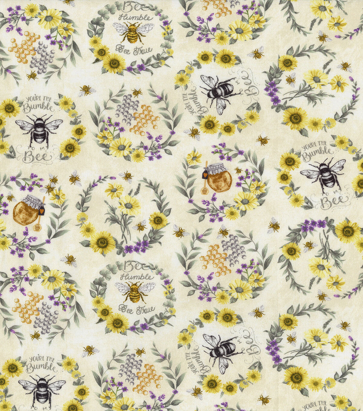 Hi Fashion Insects & Floral on Cream Premium Cotton Fabric
