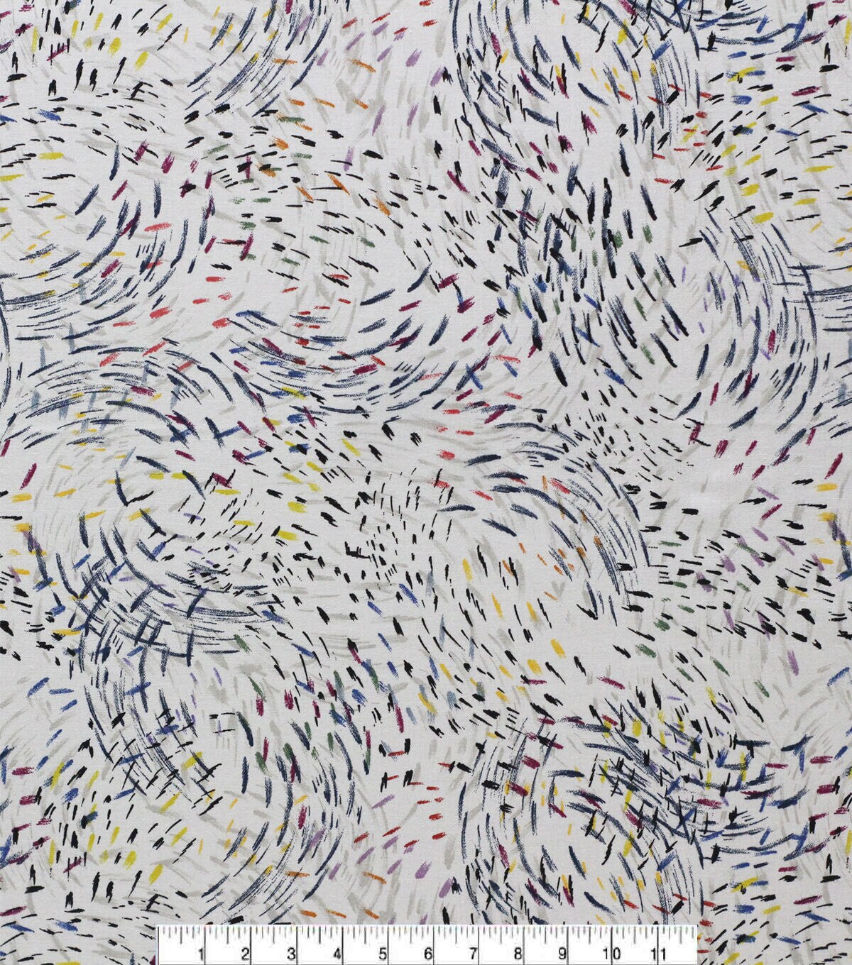 Scattered Strokes on White Quilt Cotton Fabric by Keepsake Calico