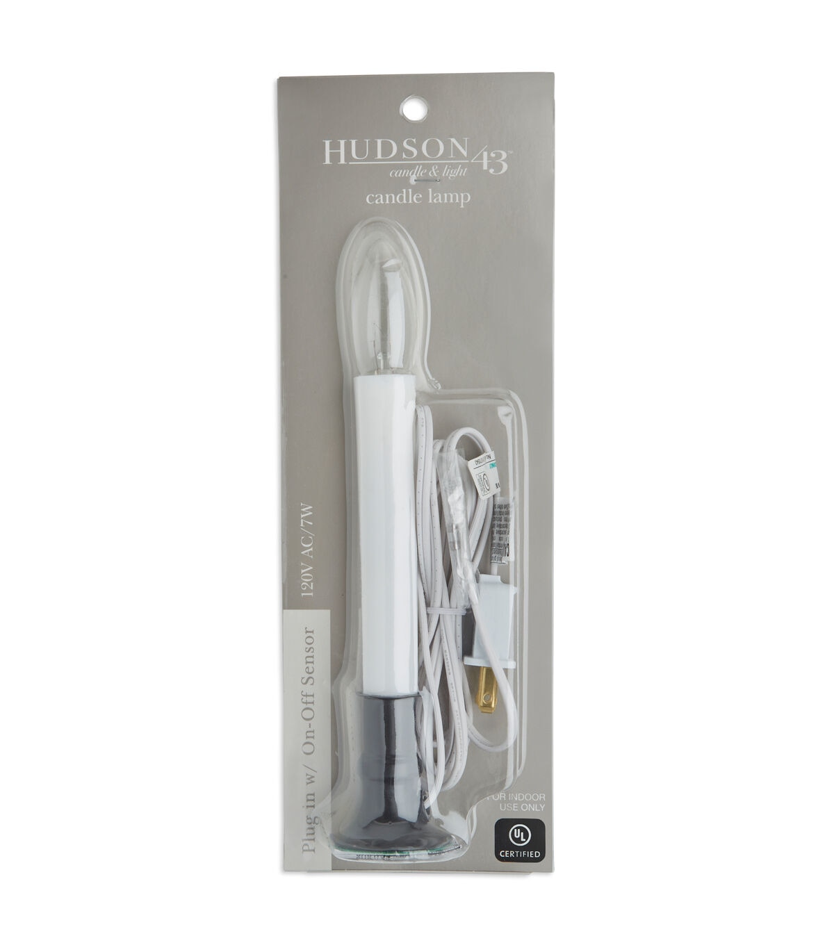 12 Silver Flameless Plug In Taper Candle With Sensor by Hudson 43