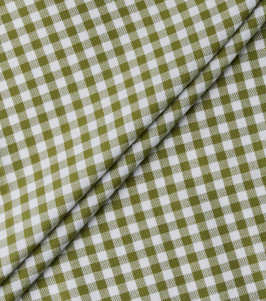 Eddie Bauer Green Yarn Dyed Checkered Cotton Fabric