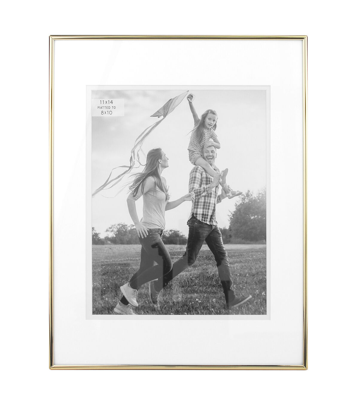 11 x 14 Matted to 8 x 10 Gold Tabletop Picture Frame