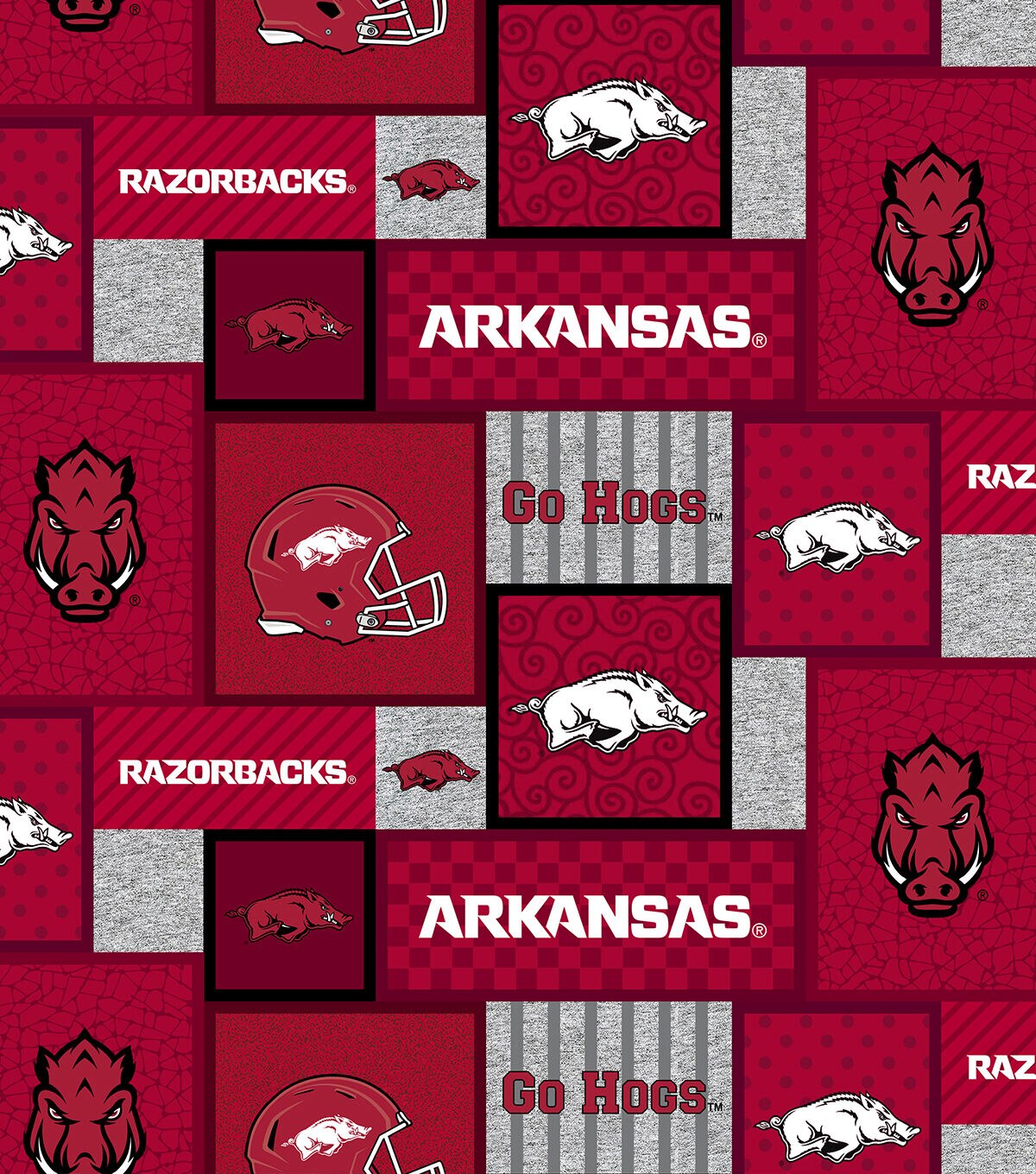 Arkansas College Patch Fleece Fabric