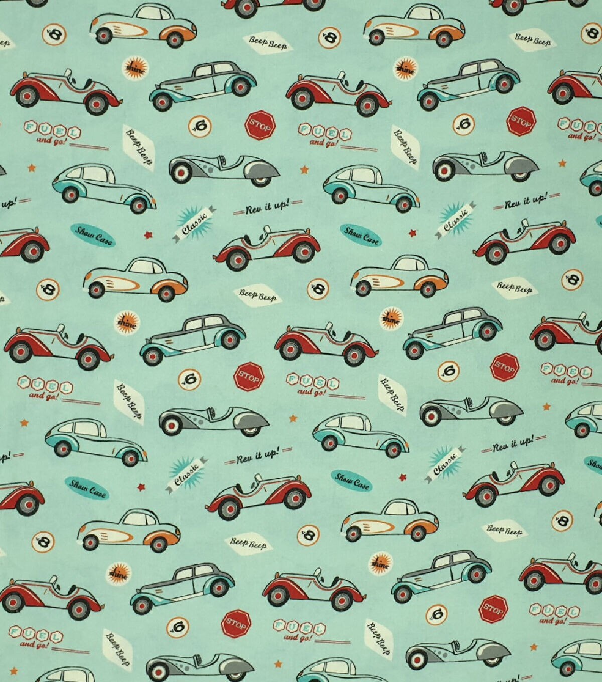 Beep Beep Vintage Super Snuggle Flannel Fabric