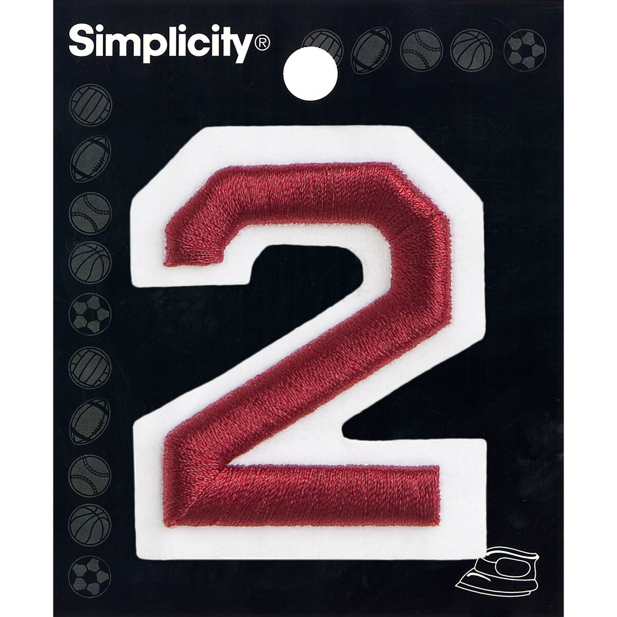 Simplicity 2 Raised Embroidered Number Applique