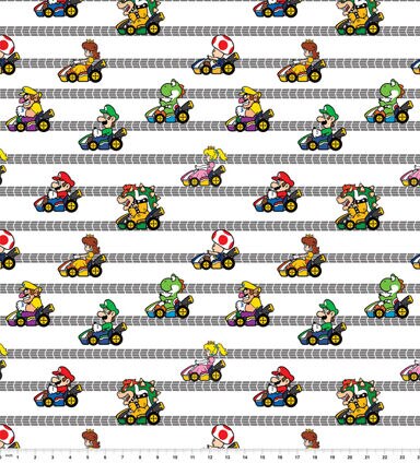 Mario Kart Race Pop Culture Cotton Fabric