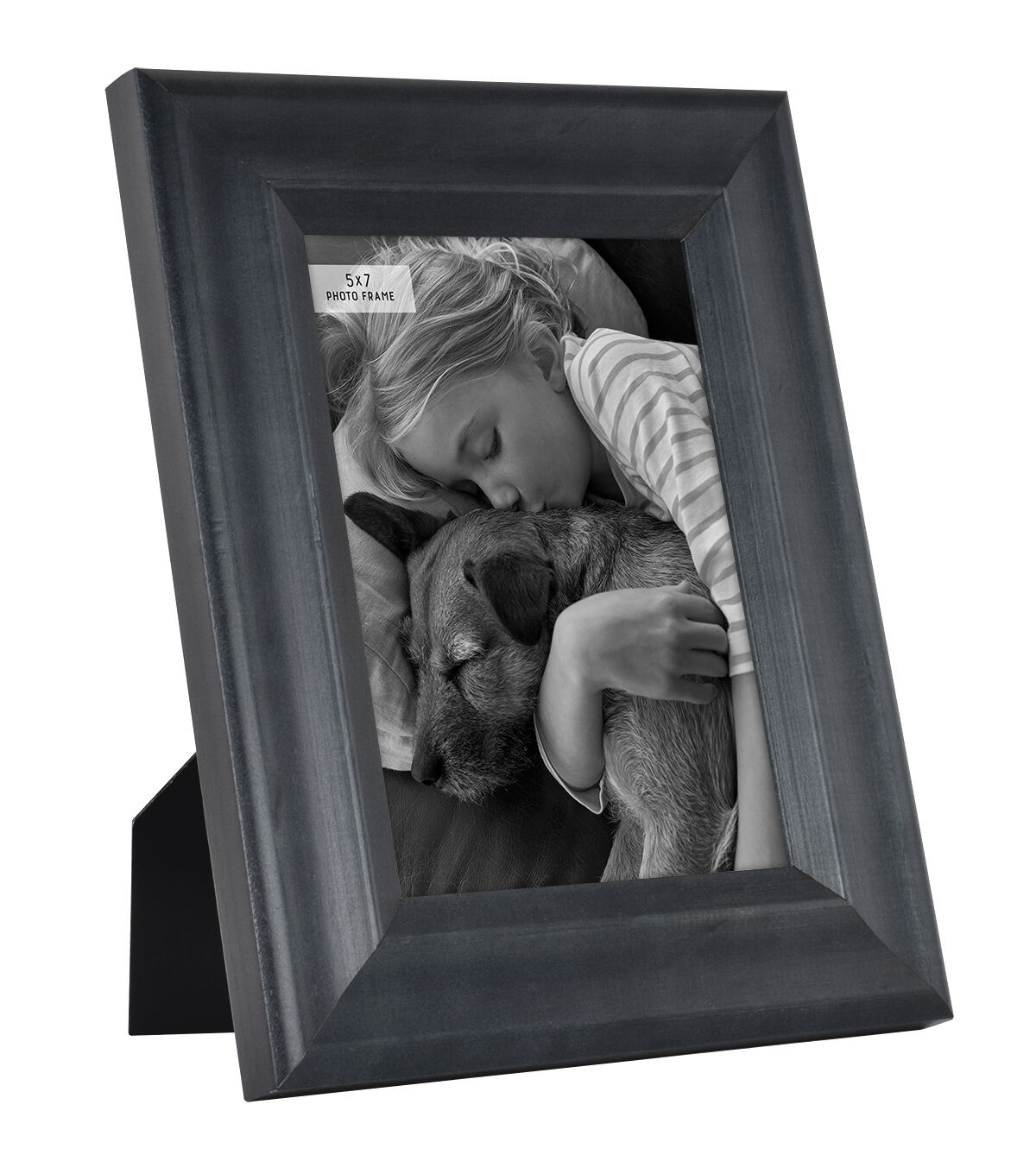 5 x 7 Distressed Black Wood Tabletop Picture Frame