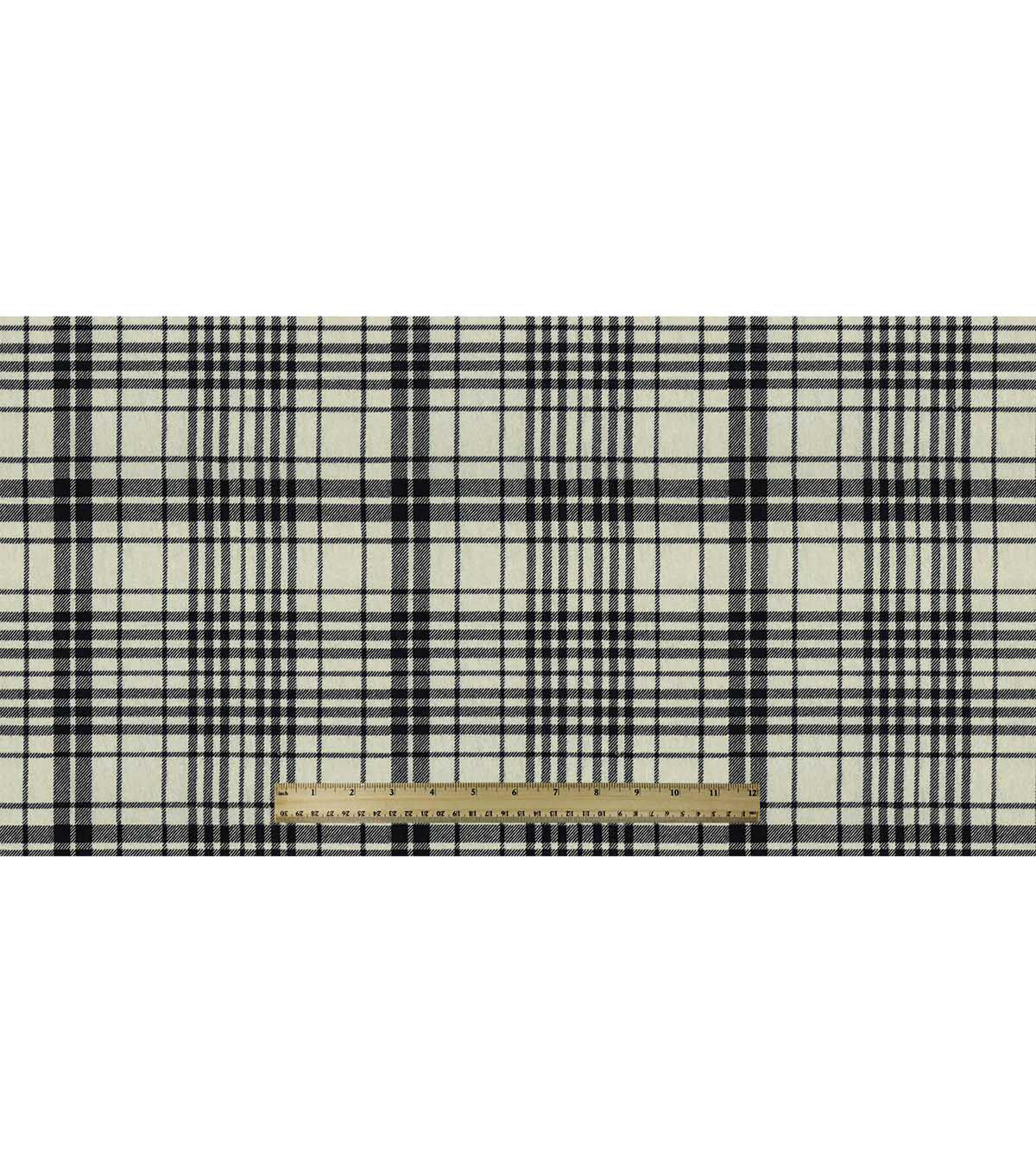 White & Black Plaid Super Snuggle Flannel Fabric