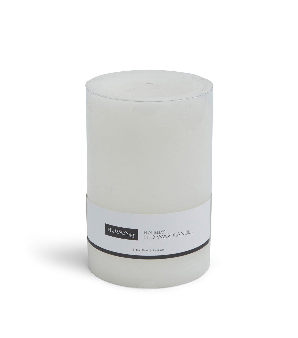 Flameless 4x6 LED Rustic White Pillar Candle