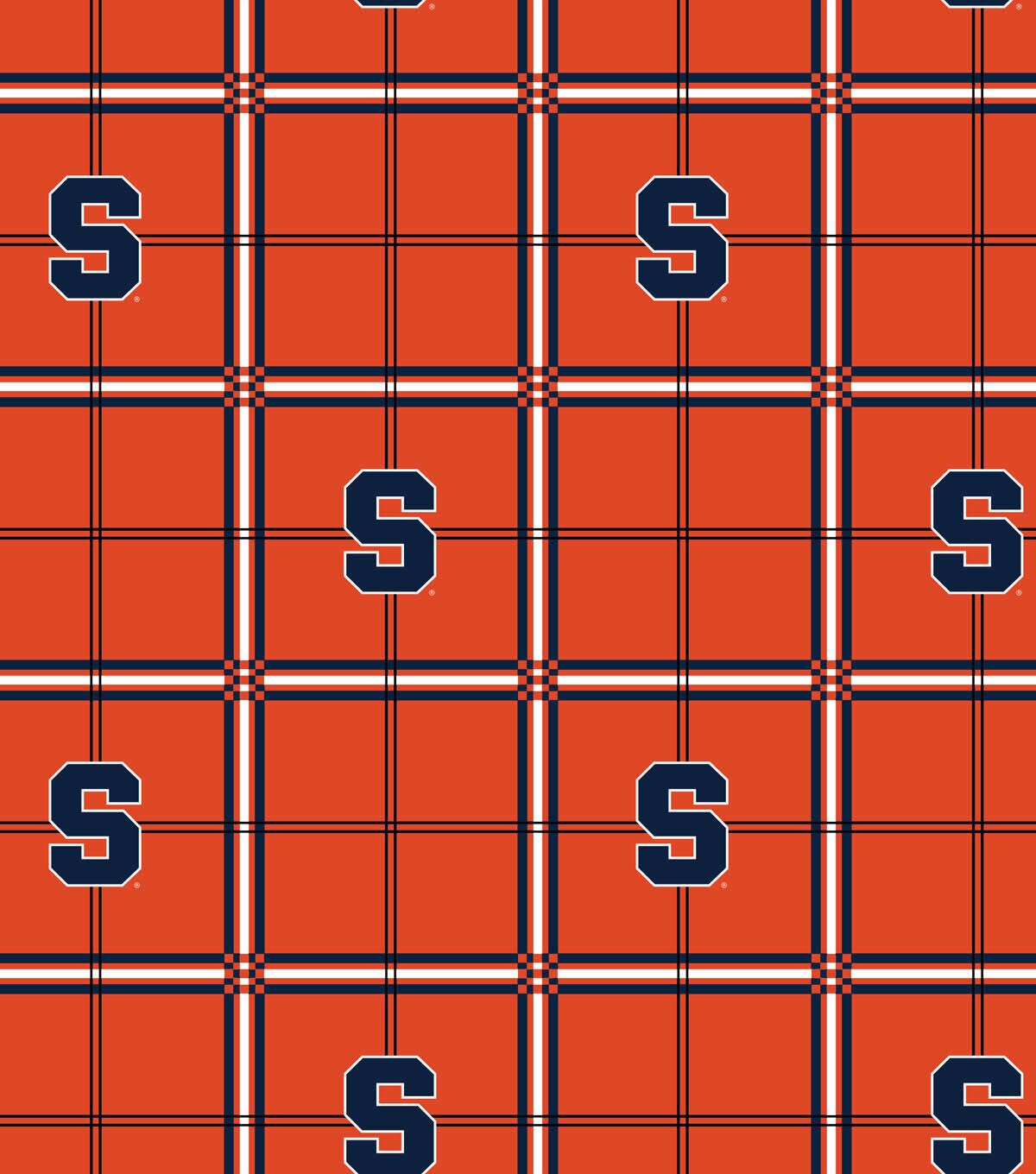 Syracuse University Orange Flannel Fabric 42 Plaid