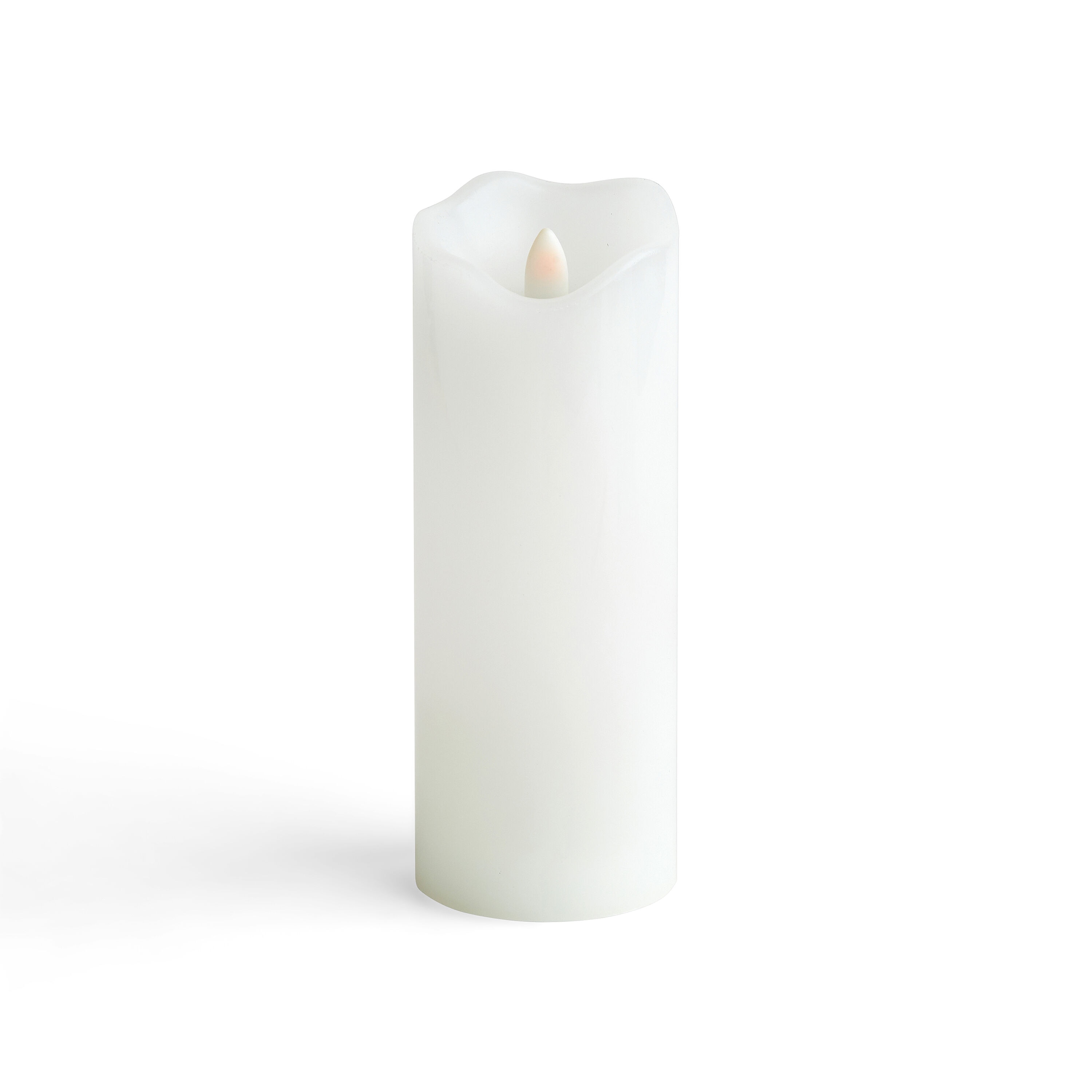 3 x 8 LED White Wave Edge Pillar Candle by Hudson 43