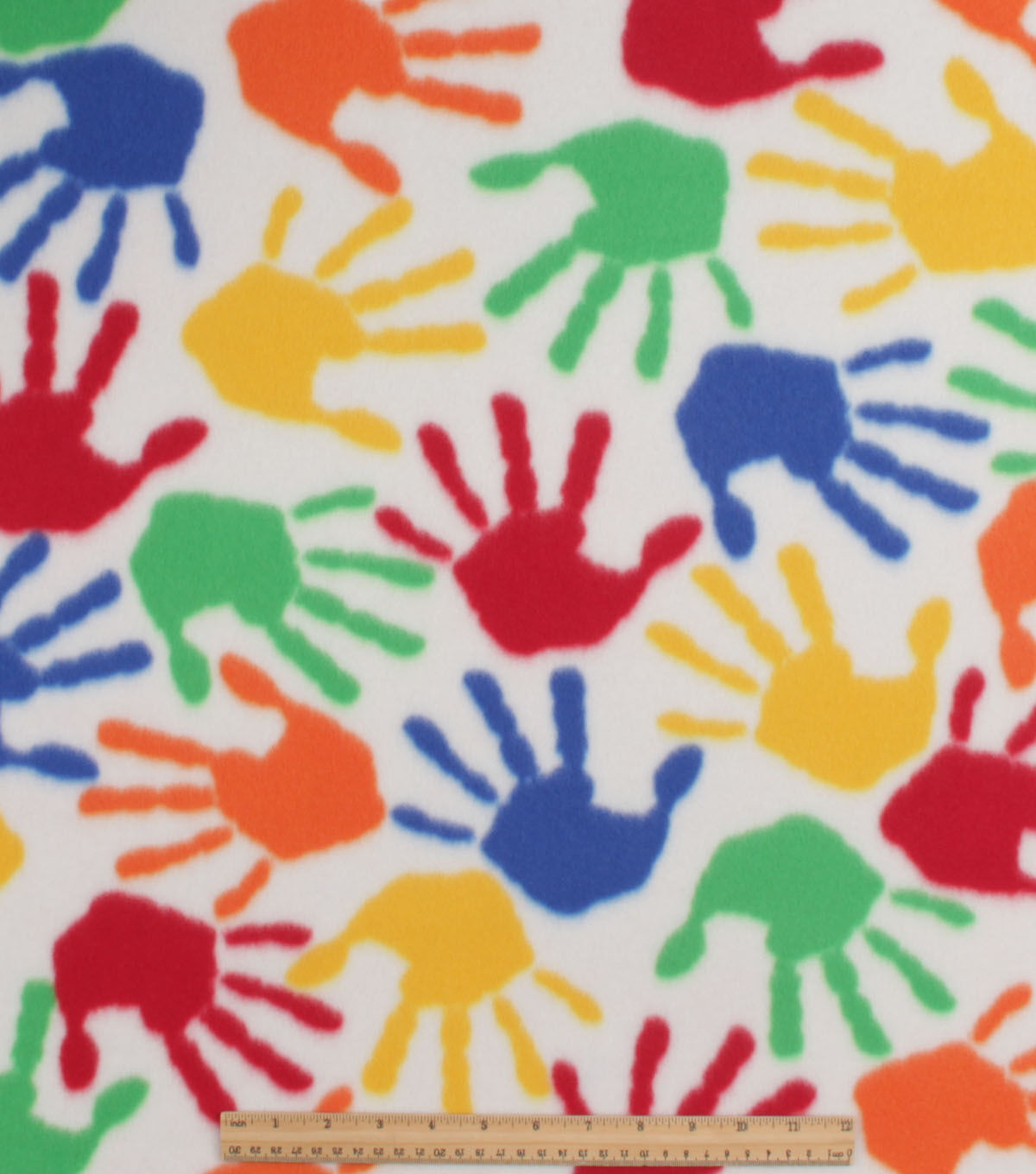 Multicolor Hand Prints Blizzard Fleece Fabric