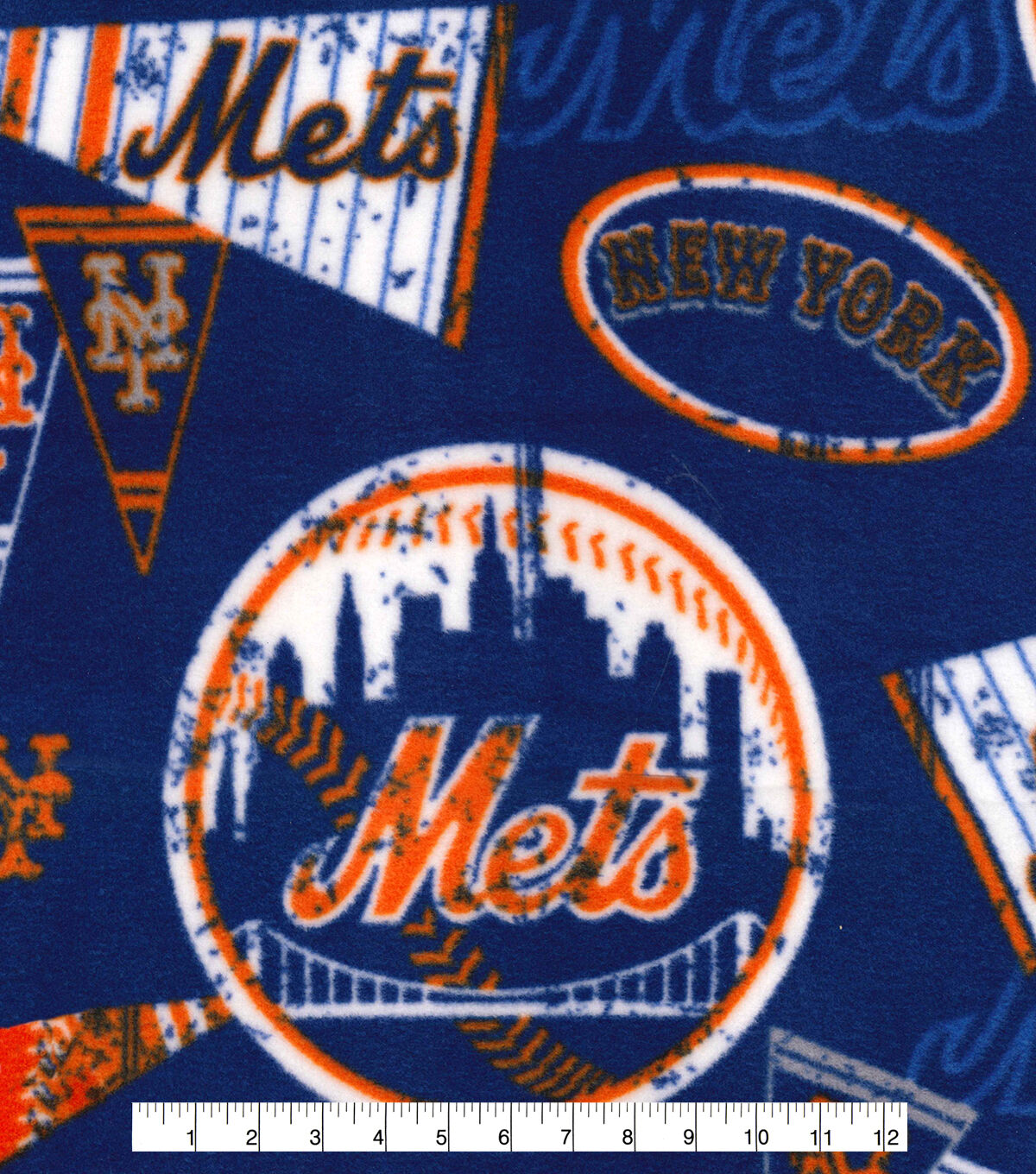 Fabric Traditions New York Mets Fleece Fabric Vintage