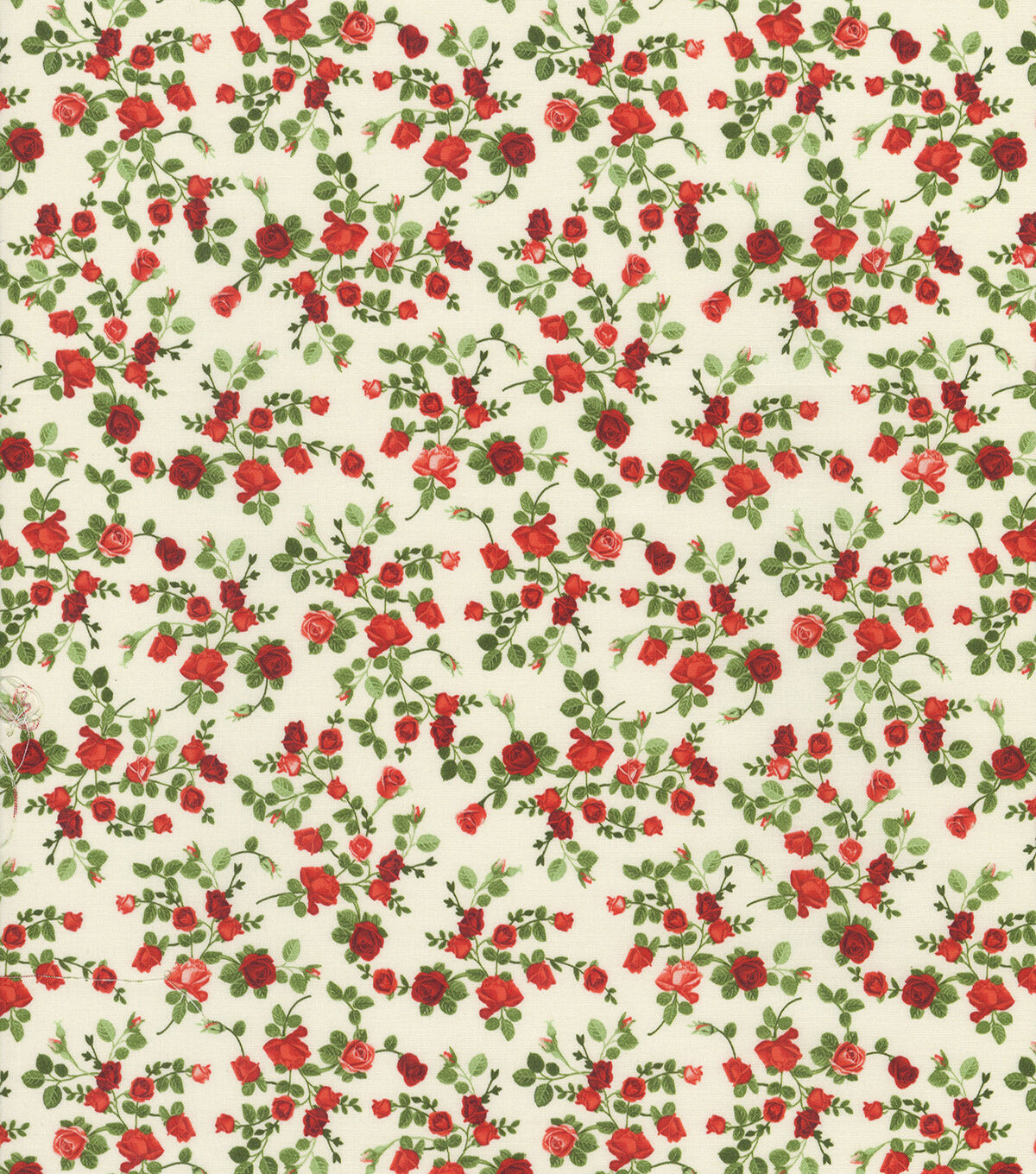 Hi Fashion Rose Vines on Cream Premium Cotton Fabric