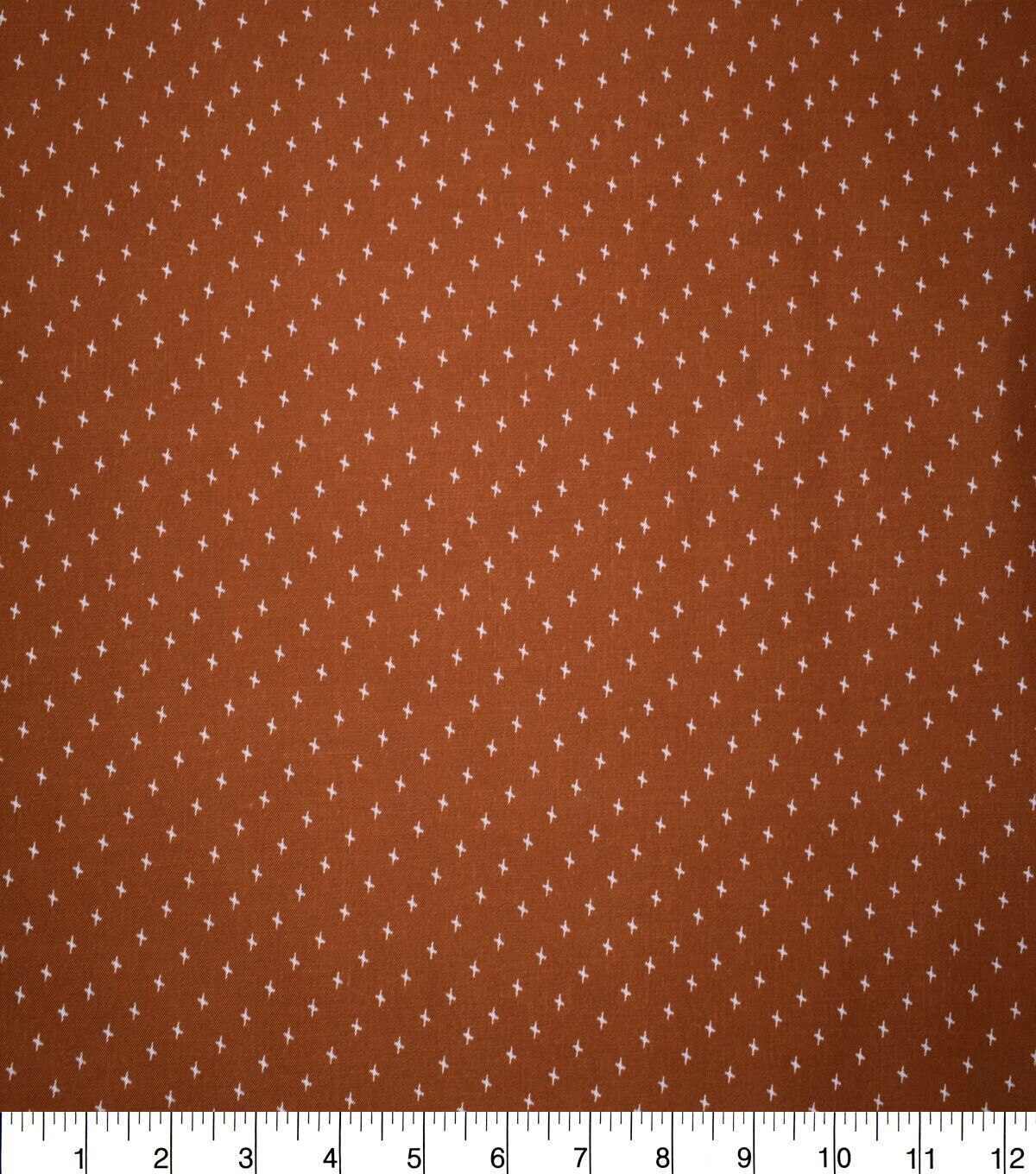 Orange Geometric Cotton Fabric