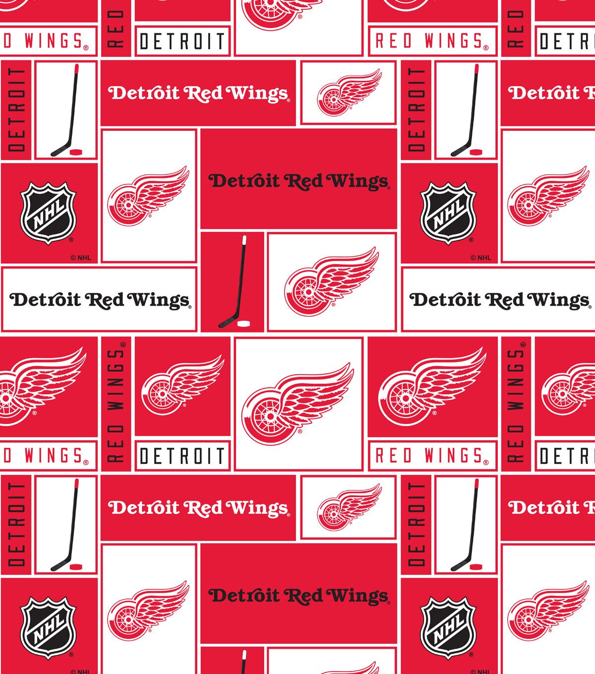 Detroit Red Wings Fleece Fabric Block