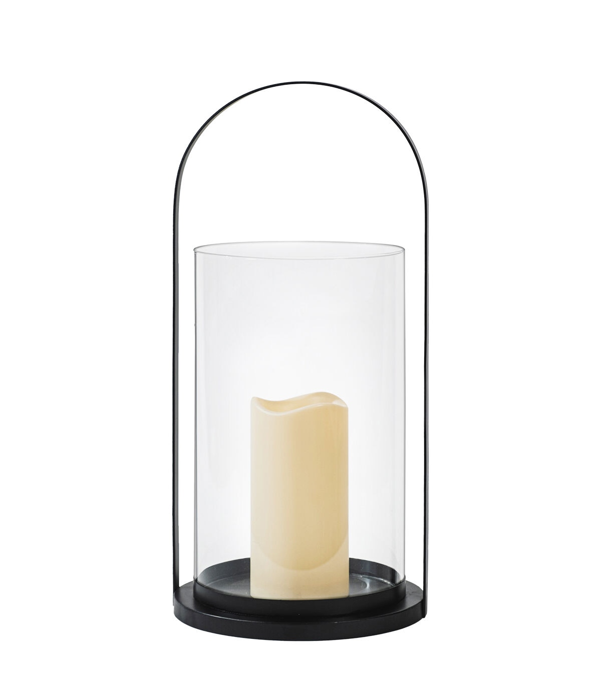 16 Black Lantern With LED Candle by Place & Time