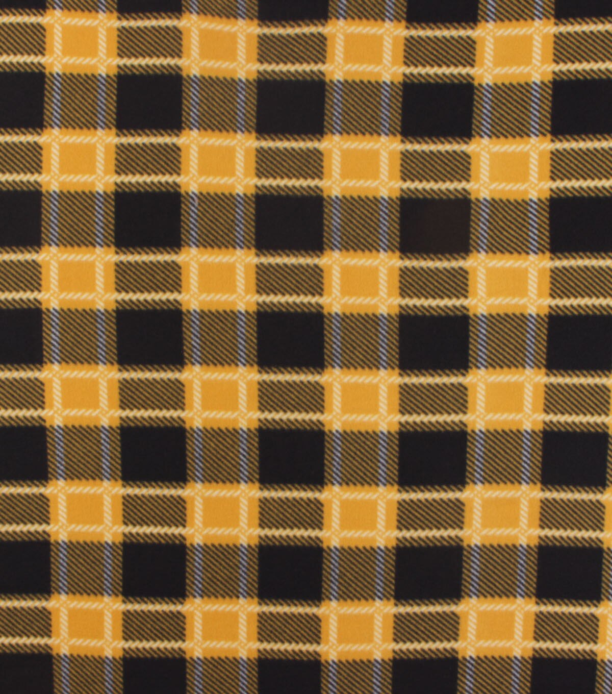 Yellow Black Plaid Blizzard Fleece Fabric