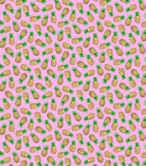 Fabric Traditions Pineapples on Pink Novelty Cotton Fabric