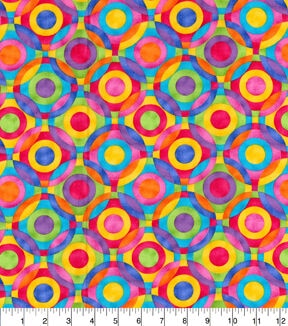 Fabric Traditions Bright Geometric Circles Quilt Cotton Fabric
