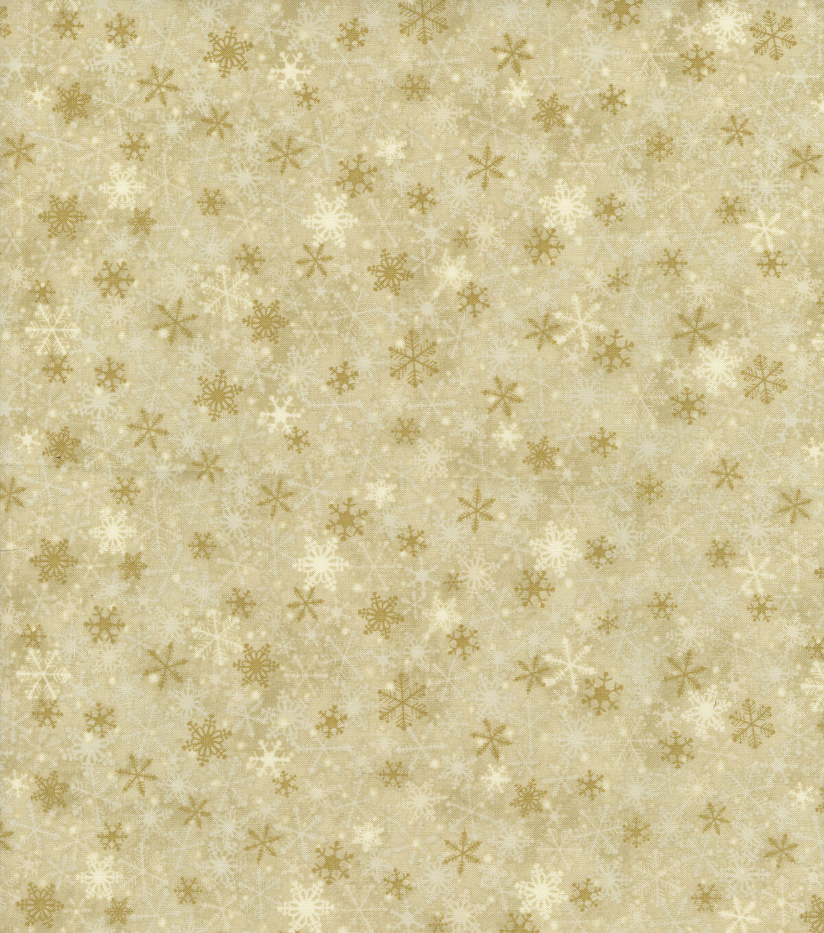 Brown Packed Snowflakes Christmas Cotton Fabric